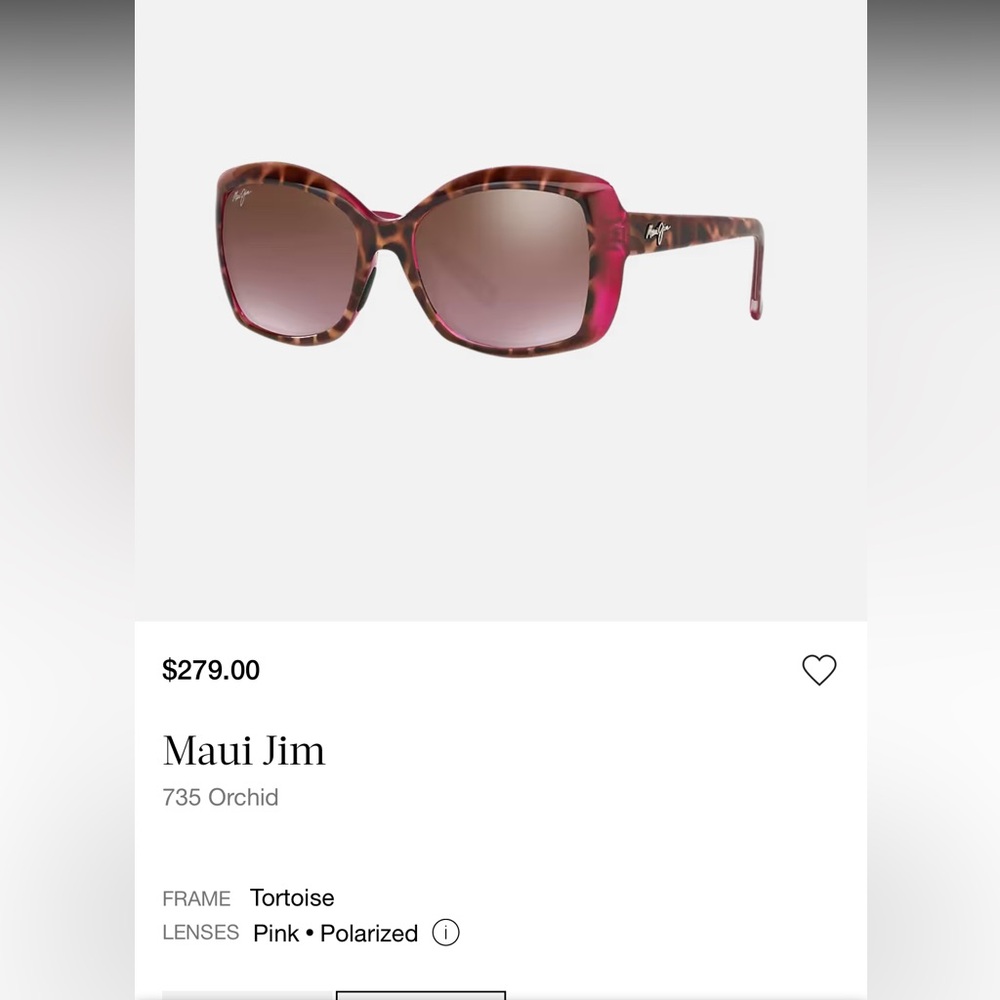 Women’s Maui Jim sunglasses, rose lens